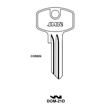 10 x DOM-21D Schlüsselrohlinge JMA DOM-21D, Börkey 1658, Errebi DM5RN